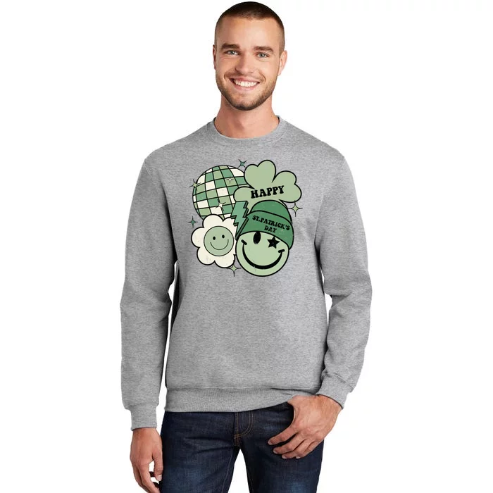 St Patricks Day Retro Smile Disco Party Tall Sweatshirt