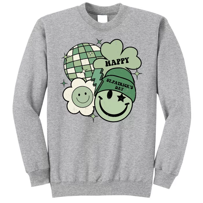 St Patricks Day Retro Smile Disco Party Tall Sweatshirt