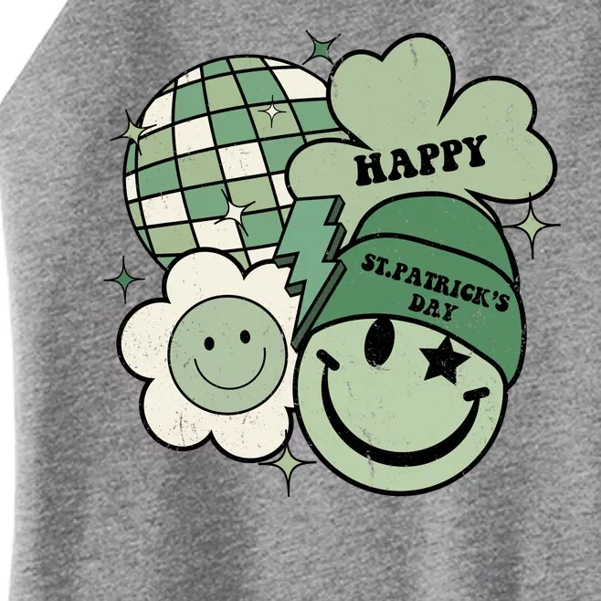 St Patricks Day Retro Smile Disco Party Women’s Perfect Tri Rocker Tank