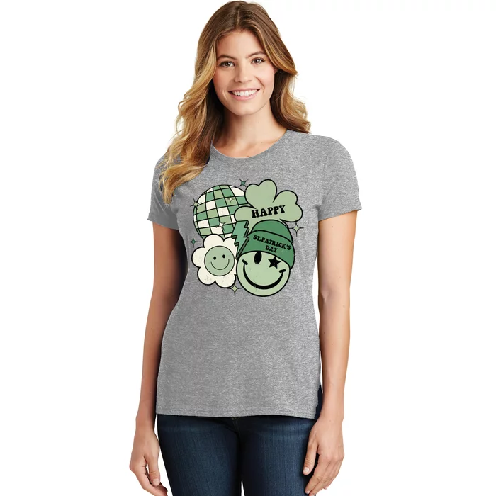 St Patricks Day Retro Smile Disco Party Women's T-Shirt