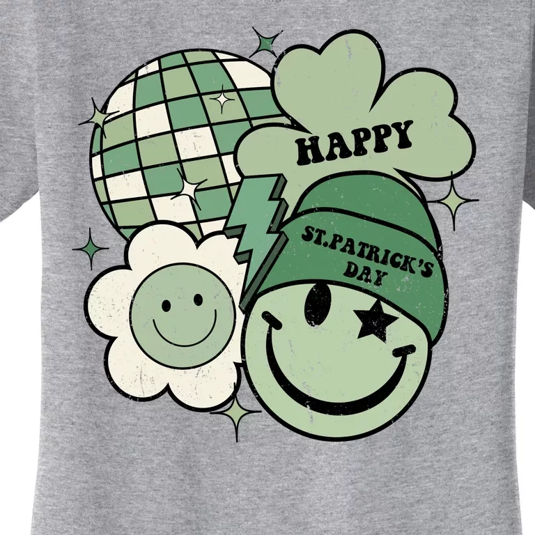 St Patricks Day Retro Smile Disco Party Women's T-Shirt