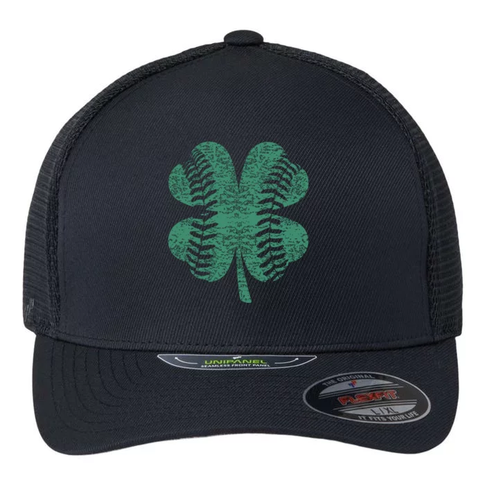 St. Patricks Day Baseball Four Leaf Clover Shamrock Flexfit Unipanel Trucker Cap