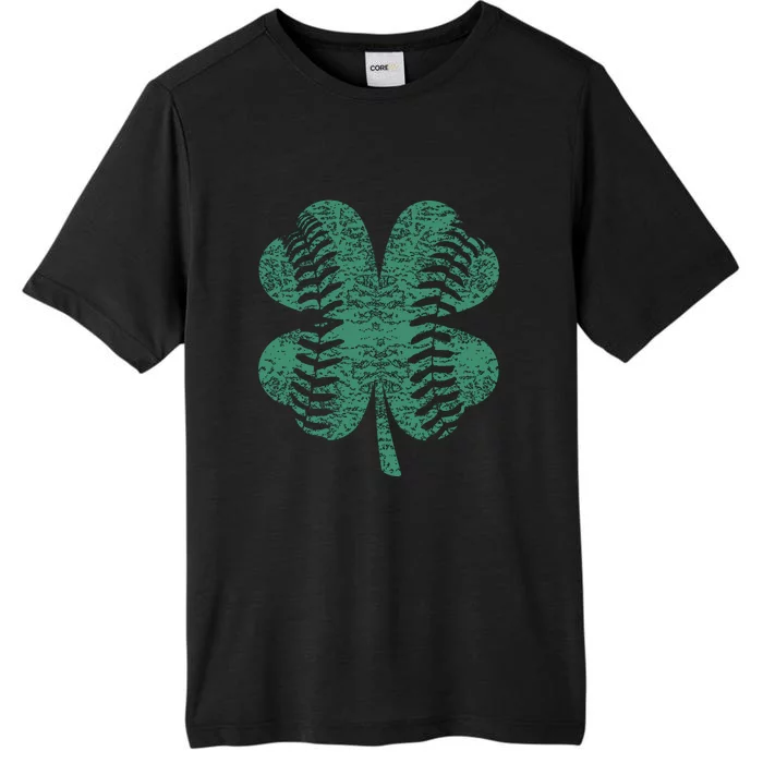 St. Patricks Day Baseball Four Leaf Clover Shamrock ChromaSoft Performance T-Shirt