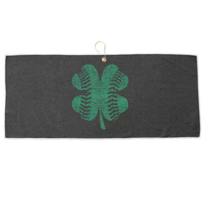 St. Patricks Day Baseball Four Leaf Clover Shamrock Large Microfiber Waffle Golf Towel