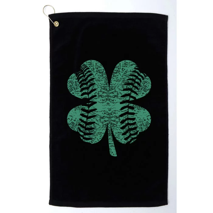 St. Patricks Day Baseball Four Leaf Clover Shamrock Platinum Collection Golf Towel