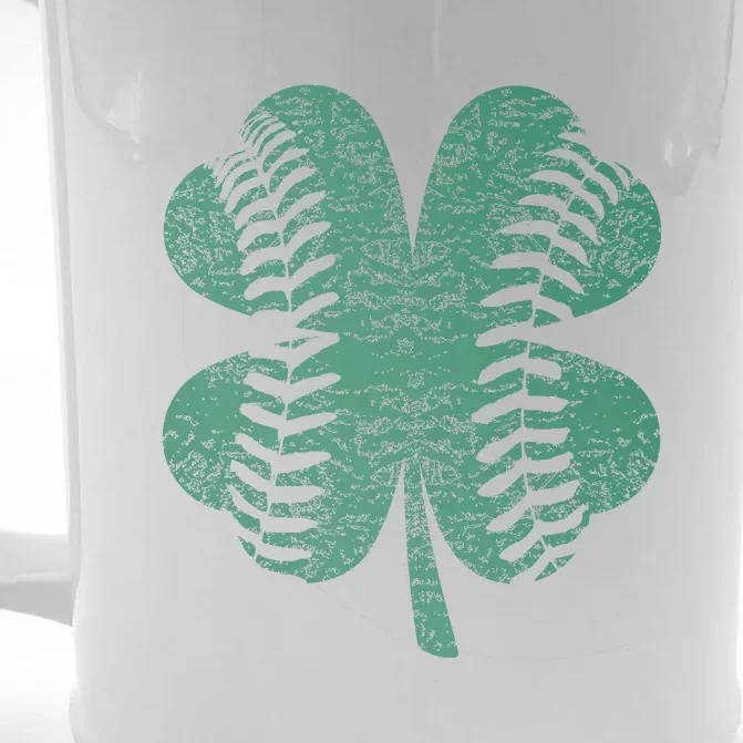 St. Patricks Day Baseball Four Leaf Clover Shamrock Front & Back Beer Stein