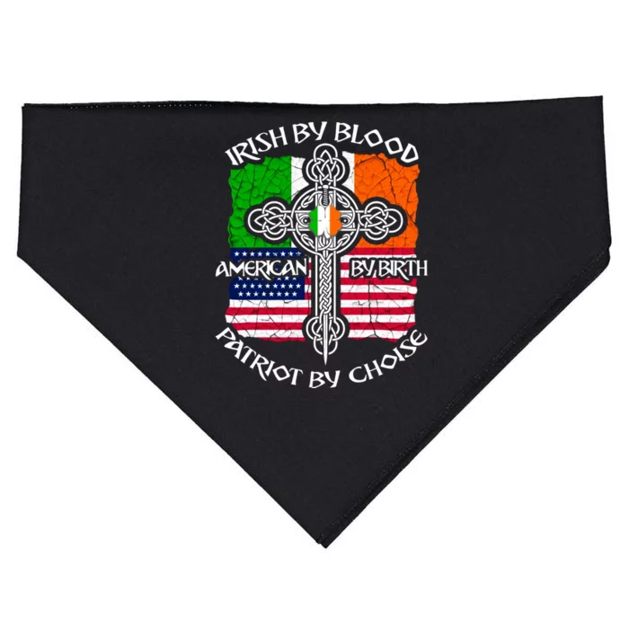 St Patricks Day Irish By Blood American By Birth USA-Made Doggie Bandana