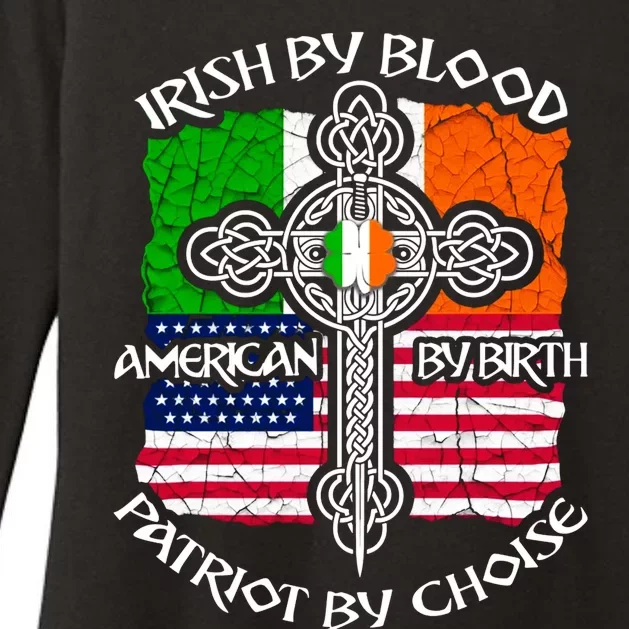 St Patricks Day Irish By Blood American By Birth Womens CVC Long Sleeve Shirt