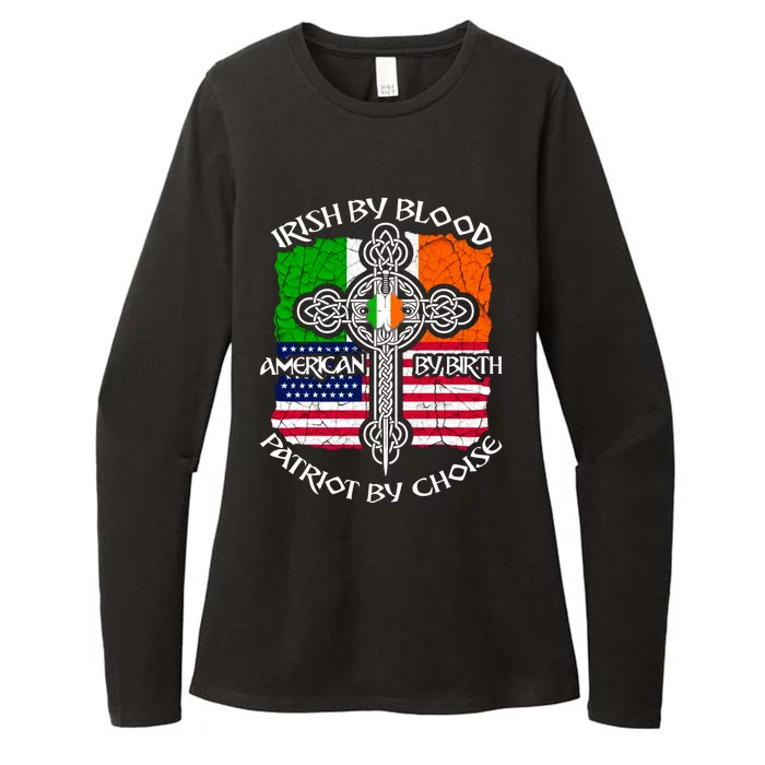 St Patricks Day Irish By Blood American By Birth Womens CVC Long Sleeve Shirt