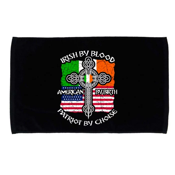 St Patricks Day Irish By Blood American By Birth Microfiber Hand Towel