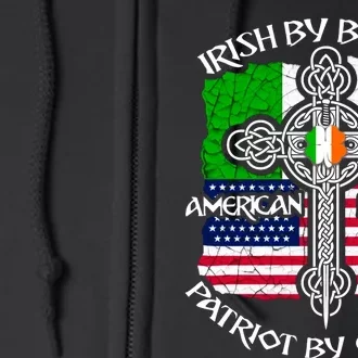 St Patricks Day Irish By Blood American By Birth Full Zip Hoodie