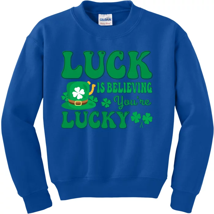 St Patricks Day Believing Gift Kids Sweatshirt