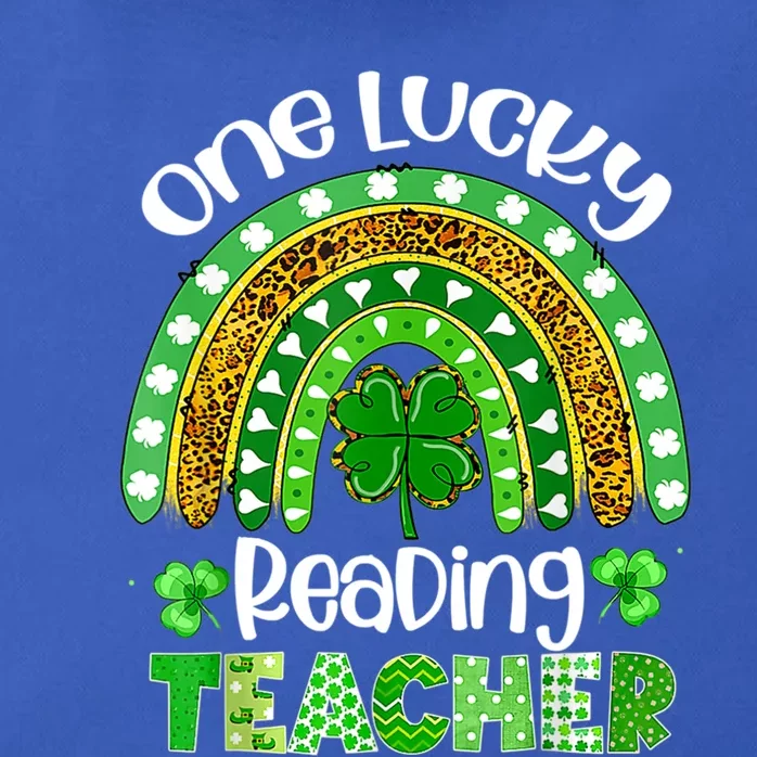 St Patrick's Day One Lucky Reading Teacher Rainbow Shamrock Cool Gift Zip Tote Bag