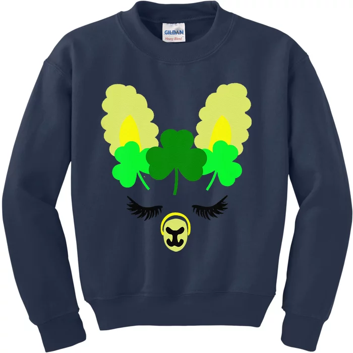 St Patricks Day Llama Kids Sweatshirt