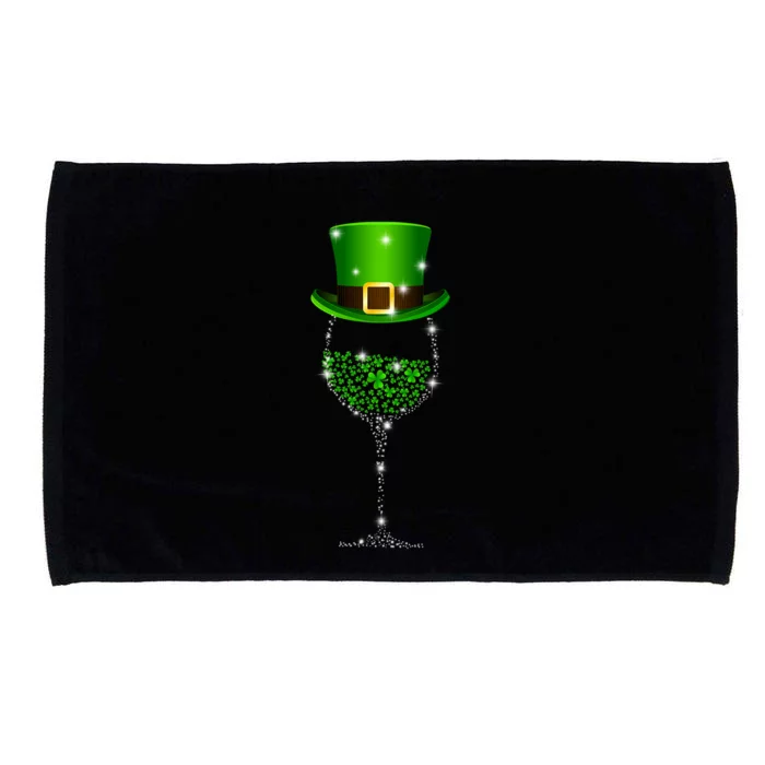 St Patrick's Day Shamrock Wine Glass Gift Gift Microfiber Hand Towel