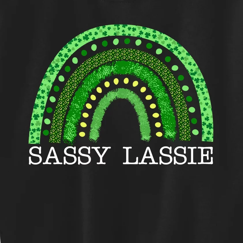 St Patricks Day Women Funny Sassy Lassie Kids Sweatshirt