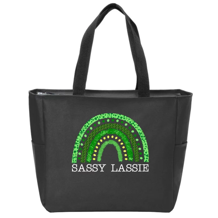 St Patricks Day Women Funny Sassy Lassie Zip Tote Bag