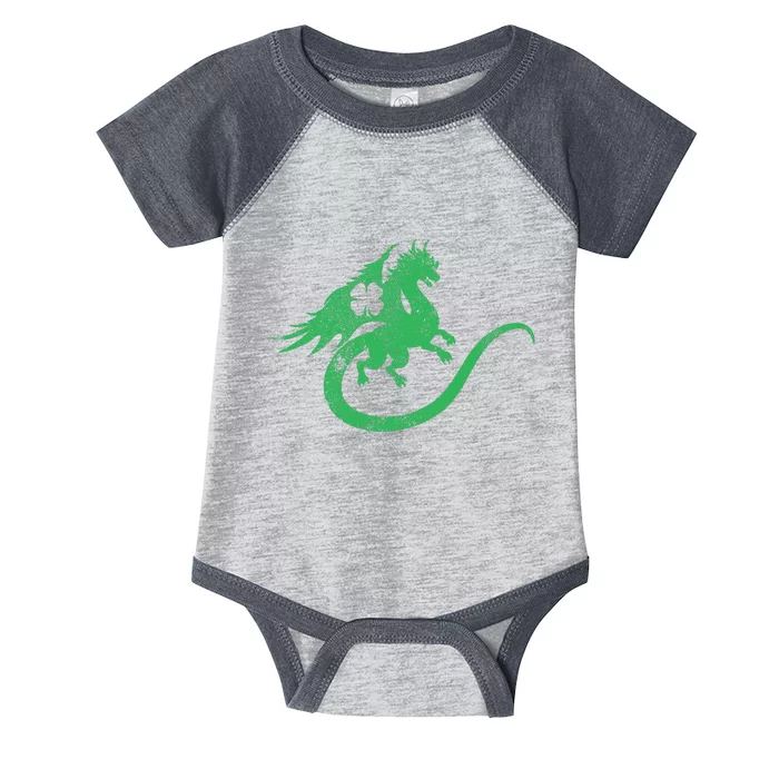 St Patricks Day Shamrock Dragon Irish Saint Paddy's Gift Infant Baby Jersey Bodysuit