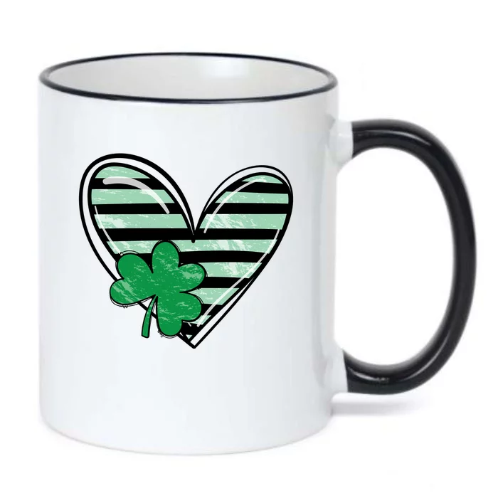 St Patrick's Day Clover Heart Holiday Black Color Changing Mug