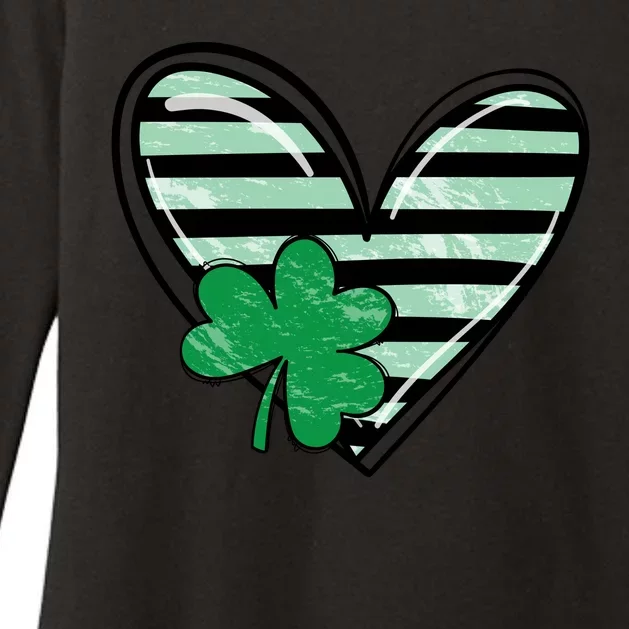 St Patrick's Day Clover Heart Holiday Womens CVC Long Sleeve Shirt