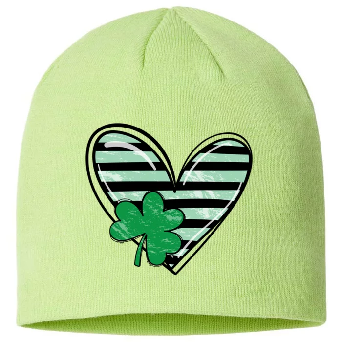 St Patrick's Day Clover Heart Holiday 8 1/2in Sustainable Knit Beanie