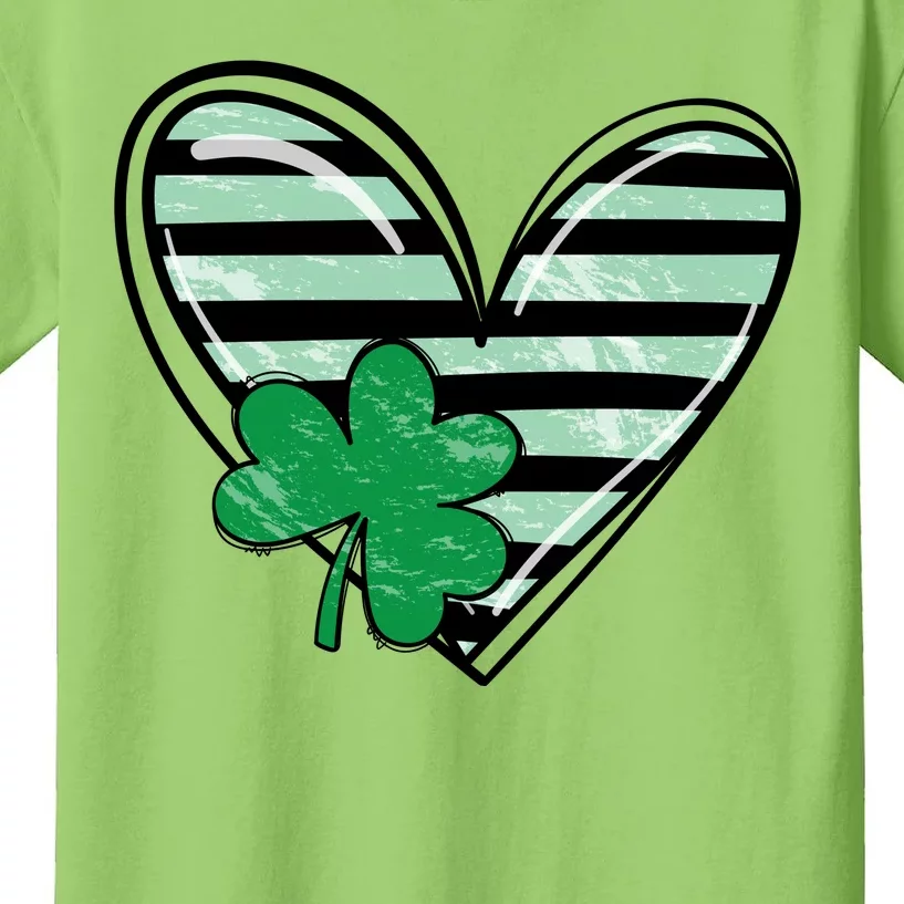 St Patrick's Day Clover Heart Holiday Kids T-Shirt