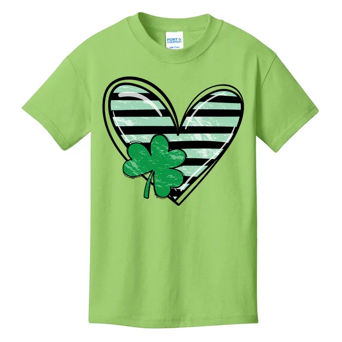 St Patrick's Day Clover Heart Holiday Kids T-Shirt