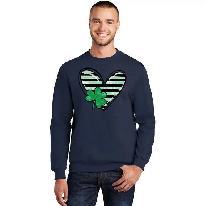 St Patrick's Day Clover Heart Holiday Tall Sweatshirt