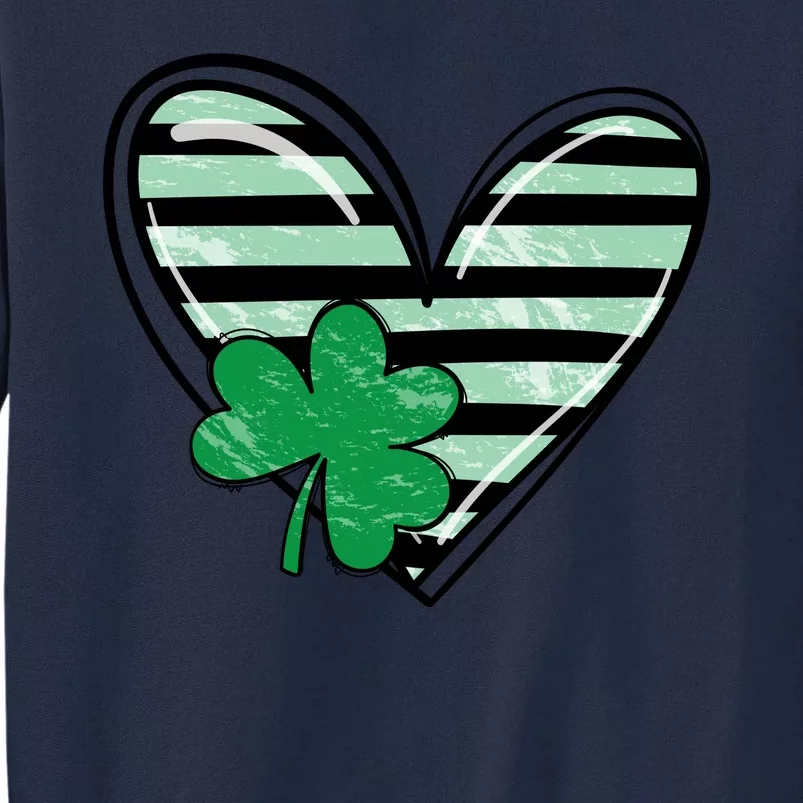 St Patrick's Day Clover Heart Holiday Tall Sweatshirt