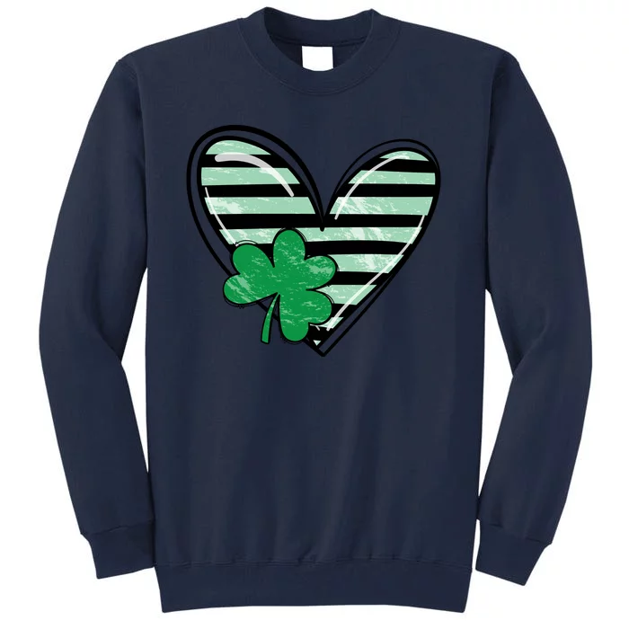 St Patrick's Day Clover Heart Holiday Tall Sweatshirt