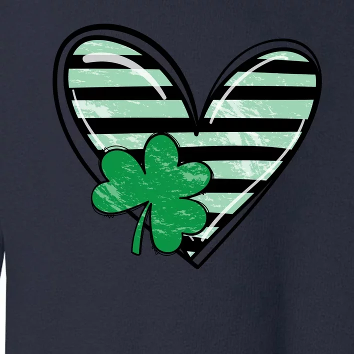 St Patrick's Day Clover Heart Holiday Toddler Sweatshirt