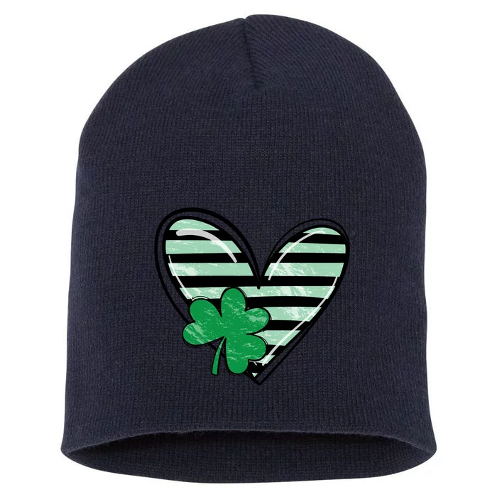 St Patrick's Day Clover Heart Holiday Short Acrylic Beanie