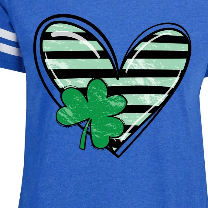 St Patrick's Day Clover Heart Holiday Enza Ladies Jersey Football T-Shirt