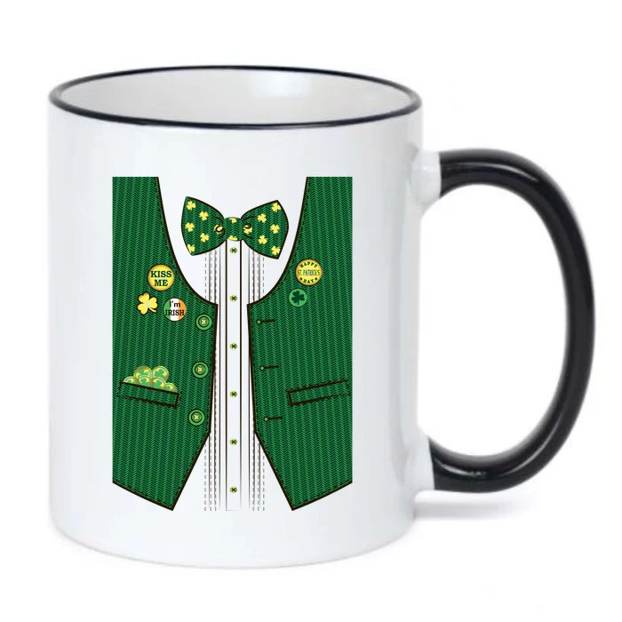 St Patricks Day Lucky Shamrock Vest Costume Black Color Changing Mug