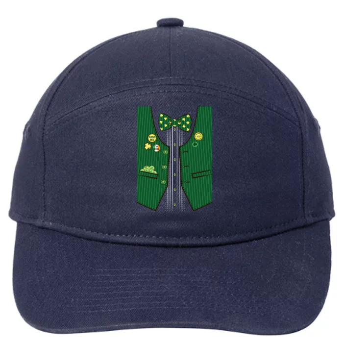 St Patricks Day Lucky Shamrock Vest Costume 7-Panel Snapback Hat