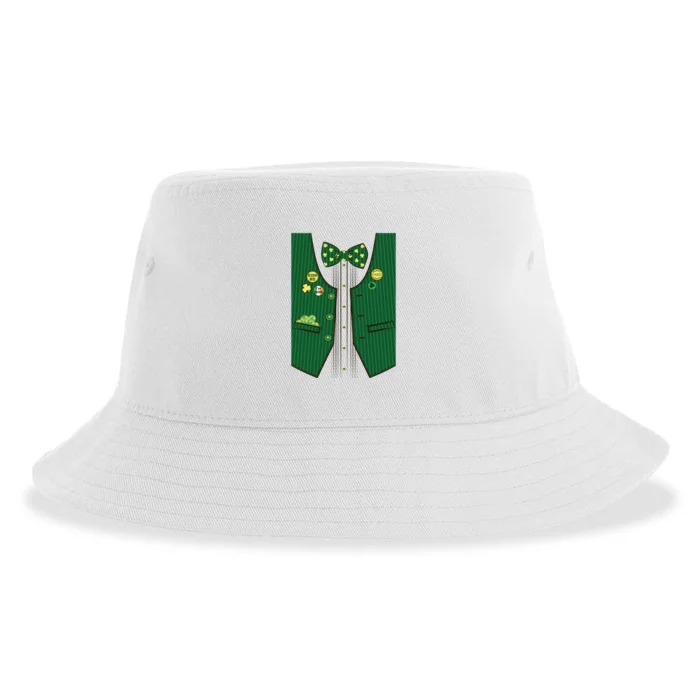 St Patricks Day Lucky Shamrock Vest Costume Sustainable Bucket Hat