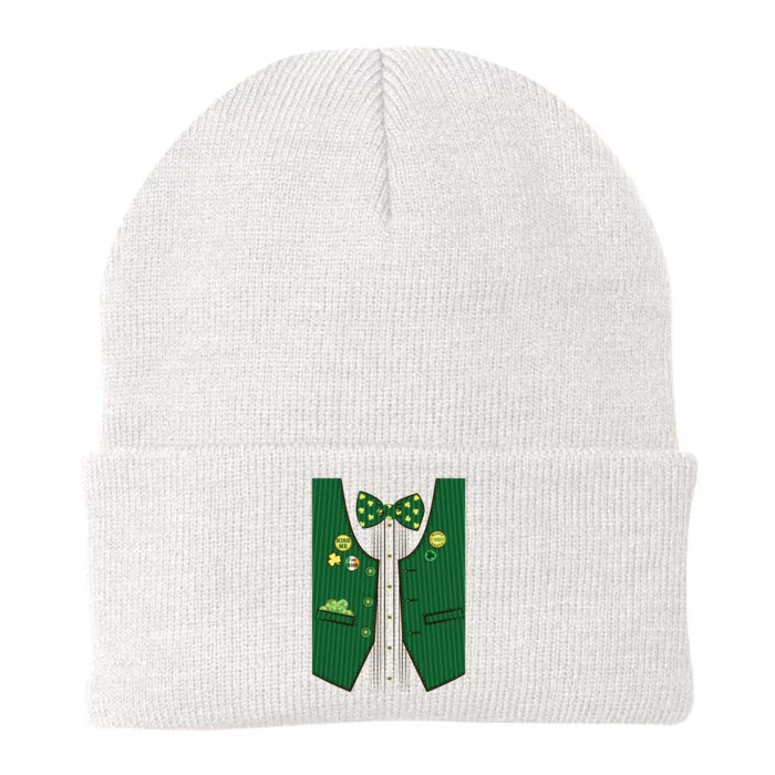 St Patricks Day Lucky Shamrock Vest Costume Knit Cap Winter Beanie