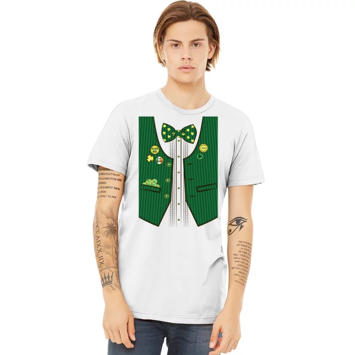 St Patricks Day Lucky Shamrock Vest Costume Premium T-Shirt