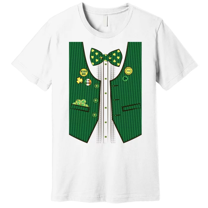 St Patricks Day Lucky Shamrock Vest Costume Premium T-Shirt