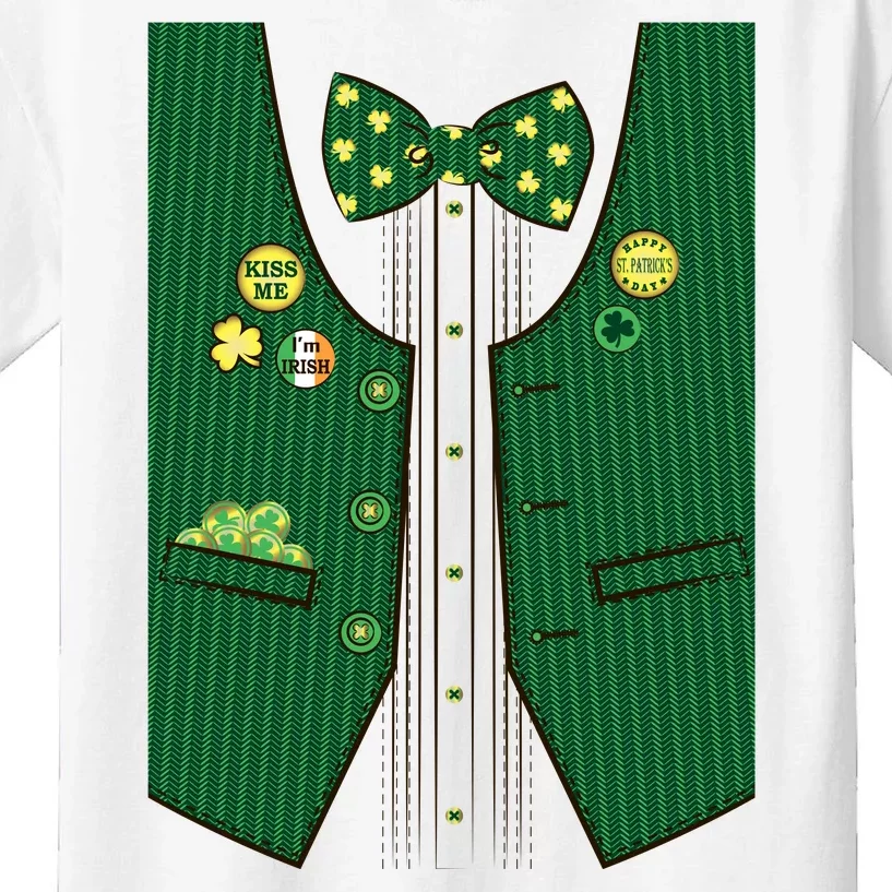 St Patricks Day Lucky Shamrock Vest Costume Kids T-Shirt