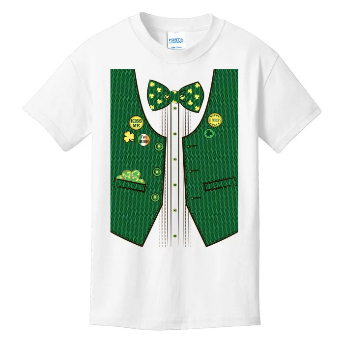 St Patricks Day Lucky Shamrock Vest Costume Kids T-Shirt