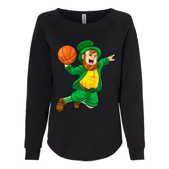 St Patricks Day Leprechaun Basketball Lucky Gift Womens California Wash Sweatshirt