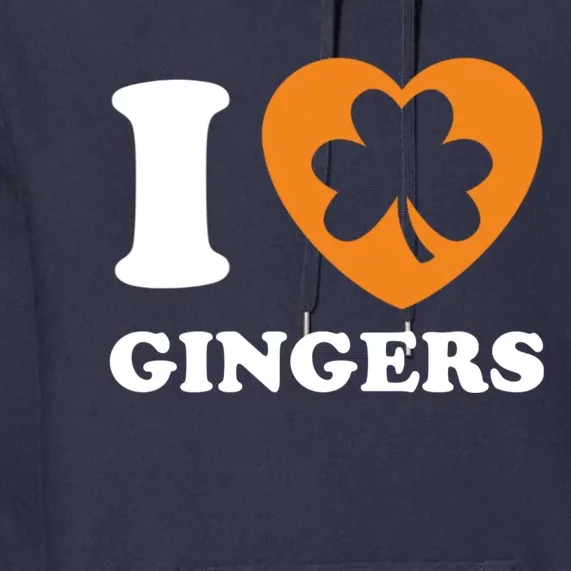 St Patricks Day Ginger Irish Pride I Love Gingers Redhead Premium Hoodie