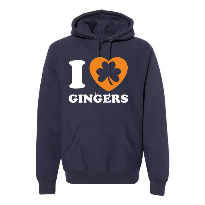 St Patricks Day Ginger Irish Pride I Love Gingers Redhead Premium Hoodie