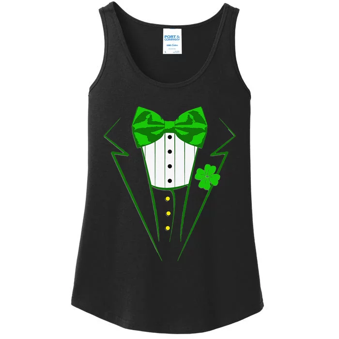 Saint Patrick's Day Suit Tuxedo Costume Design Party Outfit Ladies Essential Tank