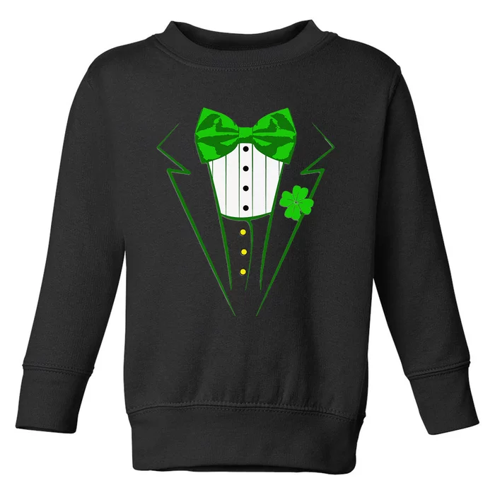 Saint Patrick's Day Suit Tuxedo Costume Design Party Outfit Toddler Sweatshirt