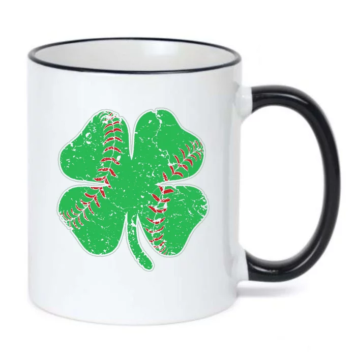 St Patrick's Day Baseball Catcher Pitcher Shamrock Black Color Changing Mug