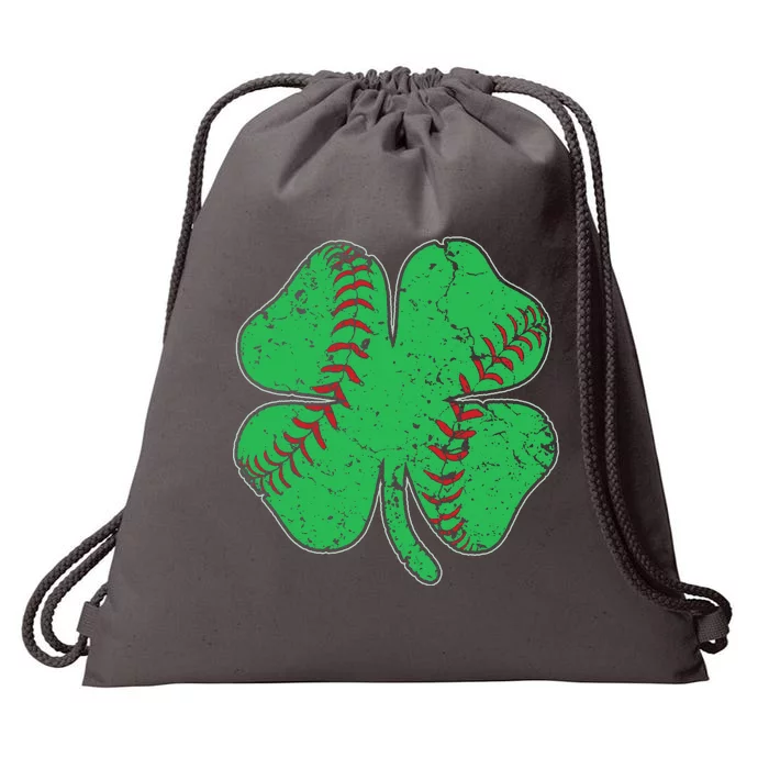 St Patrick's Day Baseball Catcher Pitcher Shamrock Drawstring Bag