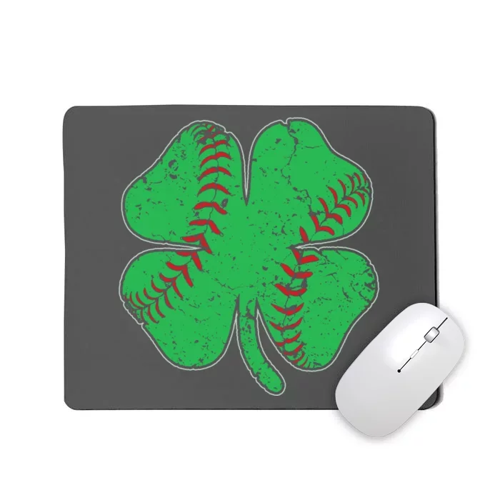 St Patrick's Day Baseball Catcher Pitcher Shamrock Mousepad