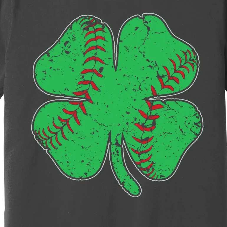 St Patrick's Day Baseball Catcher Pitcher Shamrock Premium T-Shirt